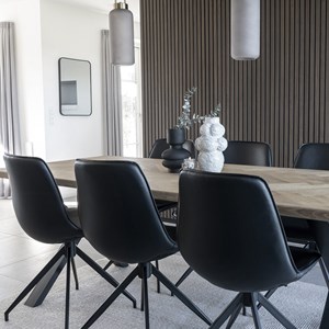 Andy- chaise pivotante à 360° en cuir synthétique noir (x2)