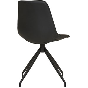 Andy- chaise pivotante à 360° en cuir synthétique noir (x2)