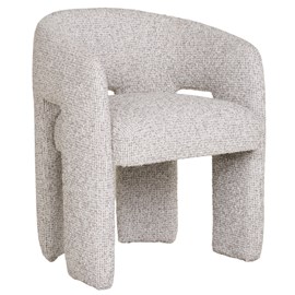 Bliss-fauteuil de table en tissu chenillé naturel