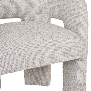 Bliss-fauteuil de table en tissu chenillé naturel
