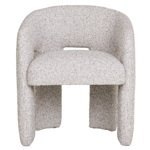 Bliss-fauteuil de table en tissu chenillé naturel