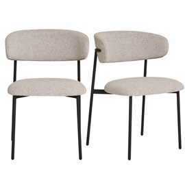 Carla- chaise en tissu texturé sable (x2)