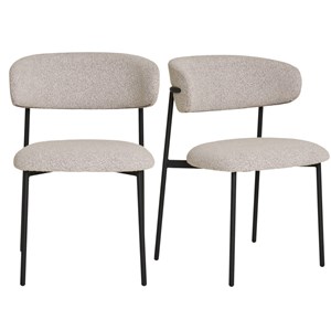 Carla- chaise en tissu texturé sable (x2)