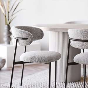 Carla- chaise en tissu texturé sable (x2)