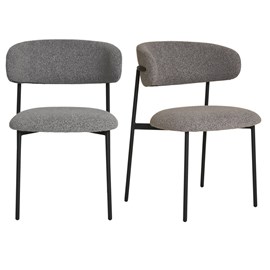 Carla- chaise en tissu texturé gris (x2)