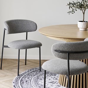 Carla- chaise en tissu texturé gris (x2)