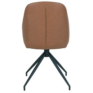 Carla-chaise pivotante à 360° en cuir synthétique marron (x2)