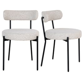 Erin-chaise en tissu bouclé écru (x2)
