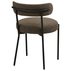 Erin-chaise en tissu bouclé marron (x2)