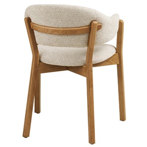 Fair-fauteuil de table en chêne massif et tissu, beige