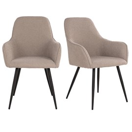 Grace- chaise en tissu bouclé taupe (x2)