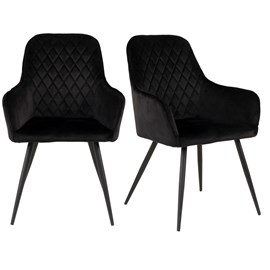 Grace- chaise en velours noir (x2)