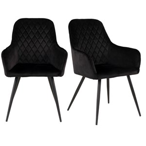 Grace- chaise en velours noir (x2)