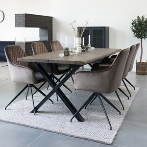 Grace- chaise pivotante 360° en velours taupe