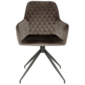 Grace- chaise pivotante 360° en velours taupe