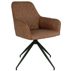 Grace- chaise pivotante 360° en pu vintage marron