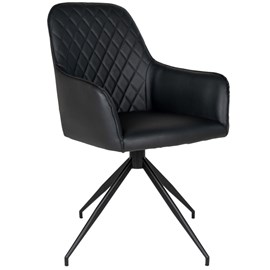 Grace- chaise pivotante 360° en pu vintage noir