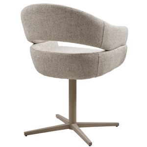 Hugs-fauteuil de table pivotant en tissu beige (x2)