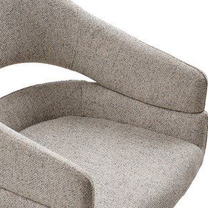 Hugs-fauteuil de table pivotant en tissu beige (x2)