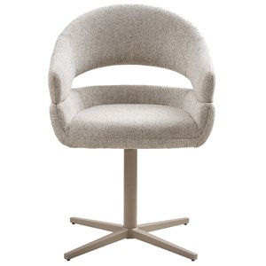 Hugs-fauteuil de table pivotant en tissu beige (x2)