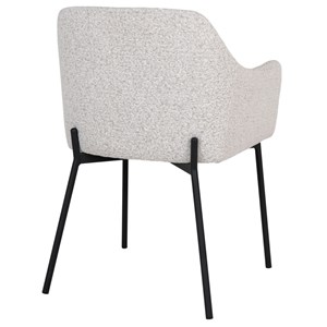 Leonie-fauteuil de table en tissu bouclé écru (x2)