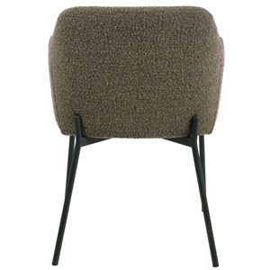 Leonie-fauteuil de table en tissu bouclé taupe (x2)