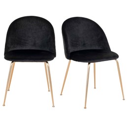 Loly- chaise en velours noir et finition laiton (x2)