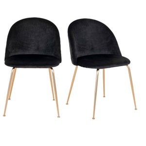 Loly- chaise en velours noir et finition laiton (x2)