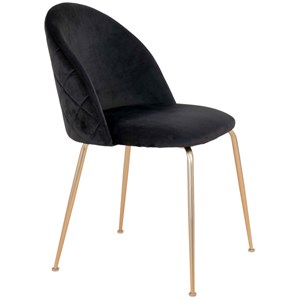 Loly- chaise en velours noir et finition laiton (x2)