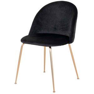 Loly- chaise en velours noir et finition laiton (x2)