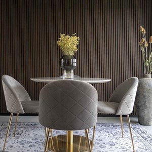 Loly- chaise en velours gris et finition laiton (x2)