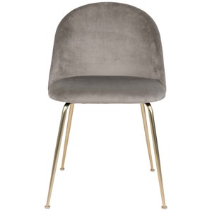 Loly- chaise en velours gris et finition laiton (x2)