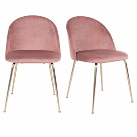 Loly- chaise en velours rose et finition laiton (x2)