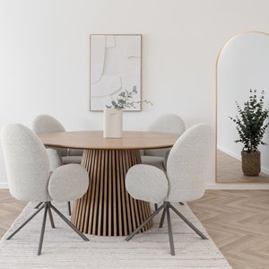 Lyiv- fauteuil de table pivotant 360° en tissu sable