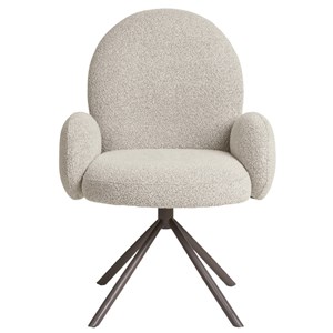 Lyiv- fauteuil de table pivotant 360° en tissu sable