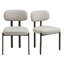 Mily- chaise en tissu chenillé  gris clair (x2)