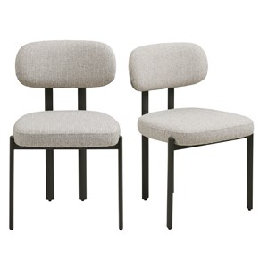 Mily- chaise en tissu chenillé  gris clair (x2)