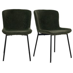 Mina-chaise en tissu vert (x2)