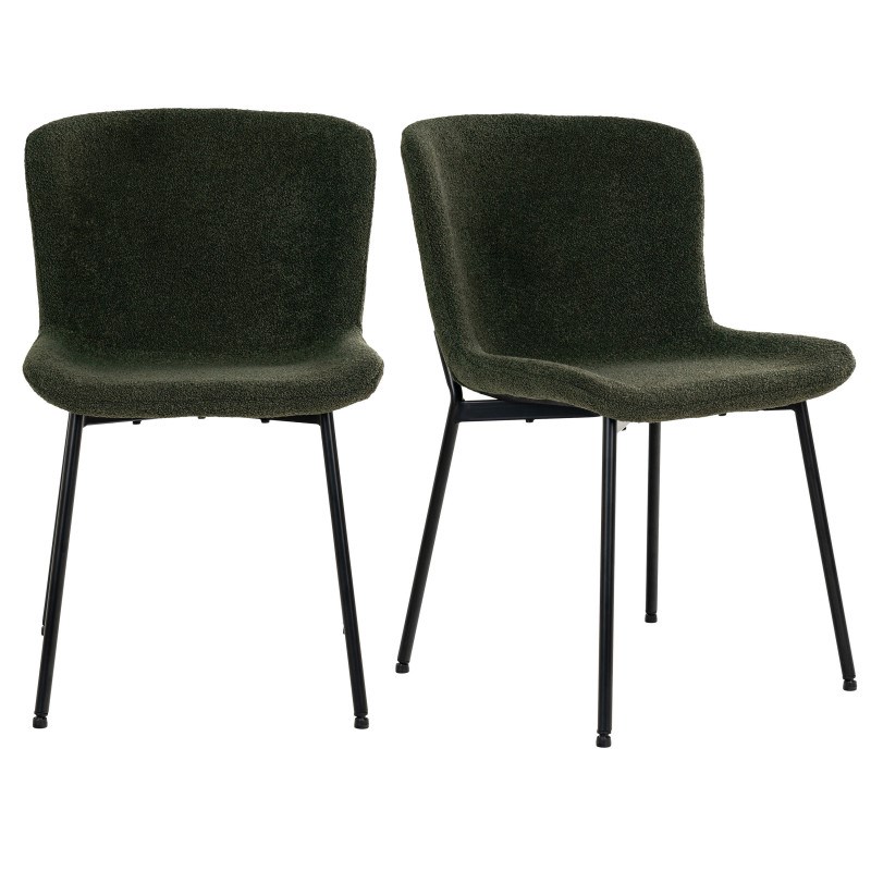 Mina-chaise en tissu vert (x2)