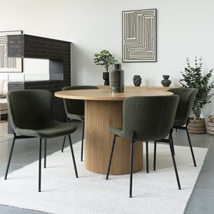 Mina-chaise en tissu vert (x2)