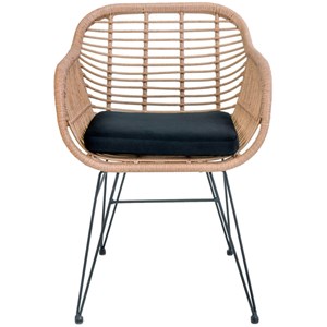 Rio-fauteuil de table en rattan naturel et métal (x2)