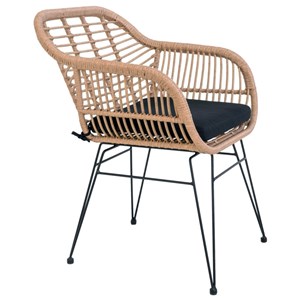 Rio-fauteuil de table en rattan naturel et métal (x2)