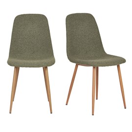Salya- chaise en tissu chenillé vert foncé (x2)