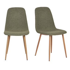 Salya- chaise en tissu chenillé vert foncé (x2)