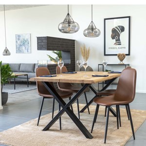 Salya-chaise en pu vintage marron (x2)