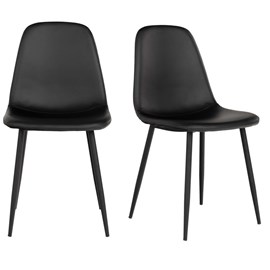 Salya-chaise en pu vintage noir (x2)