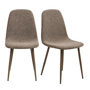 Salya- chaise en tissu chenillé taupe (x2)