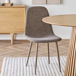 Salya- chaise en tissu chenillé taupe (x2)