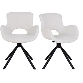 Sixty- chaise pivotante 360° en tissu écru (x2)