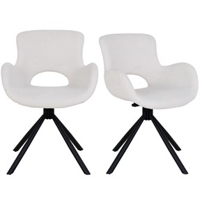 Sixty- chaise pivotante 360° en tissu écru (x2)